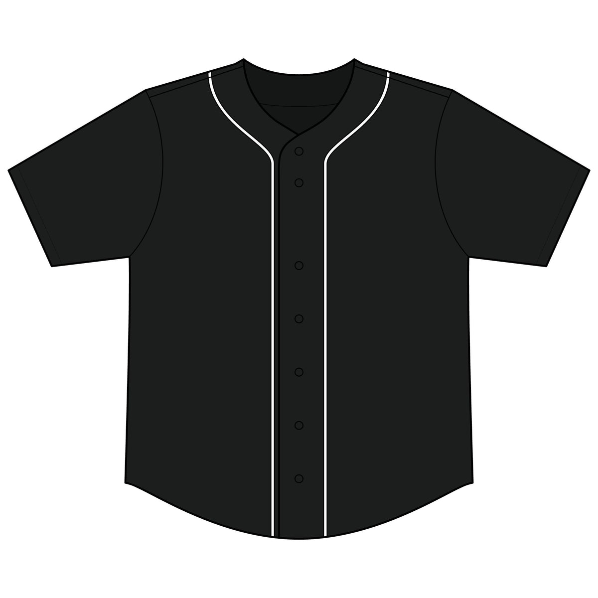 Short Sleeve Full-Button Baseball Top