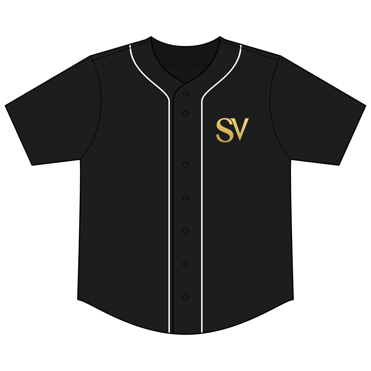 Short Sleeve Full-Button Baseball Top