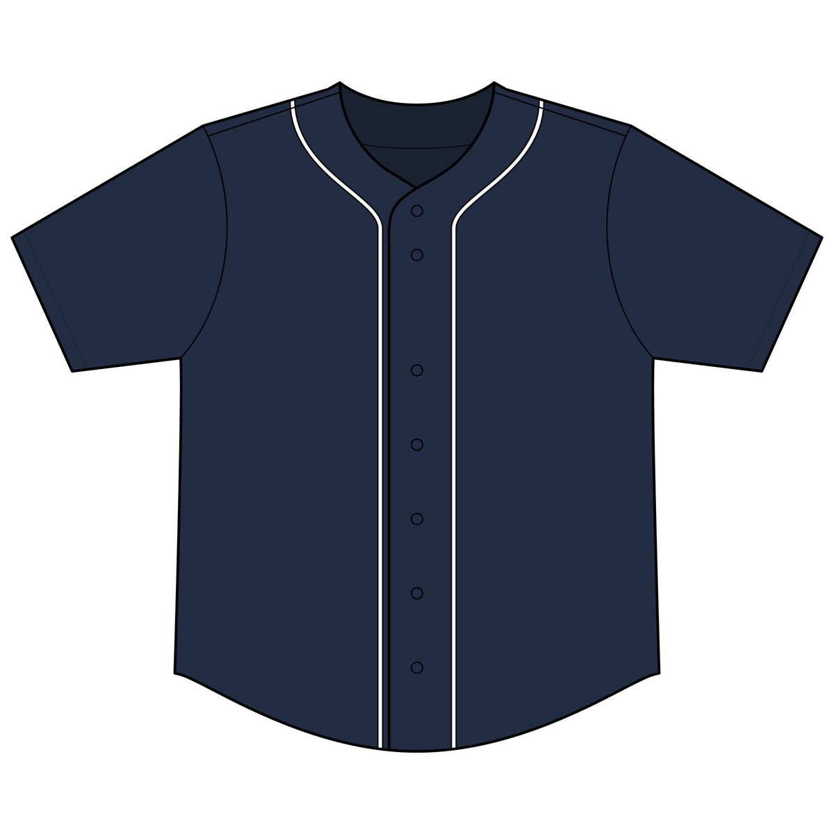 Short Sleeve Full-Button Baseball Top