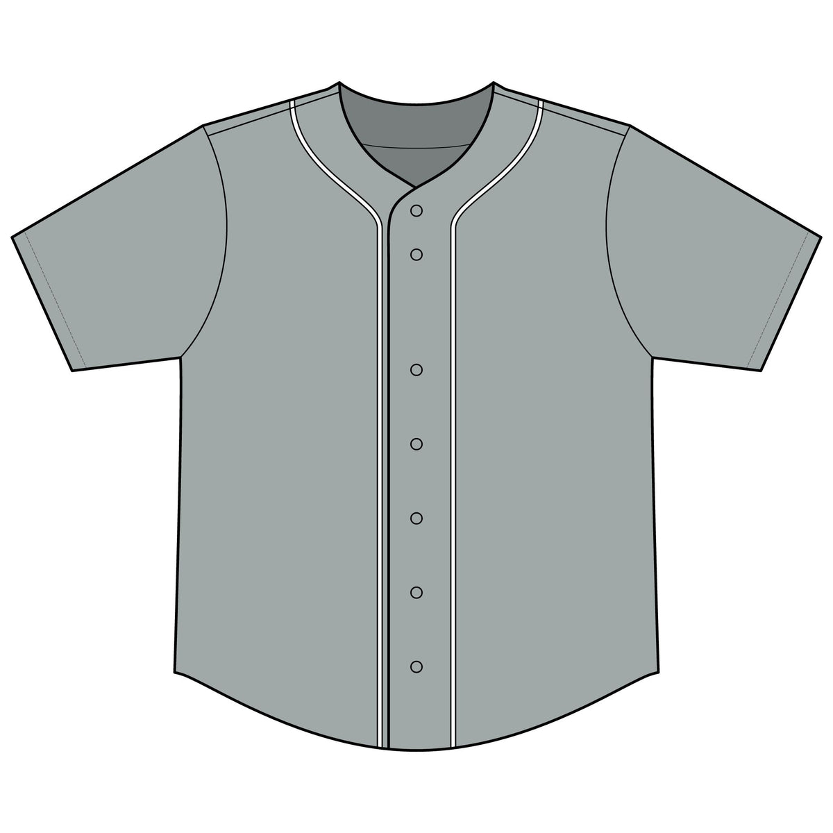 Short Sleeve Full-Button Baseball Top